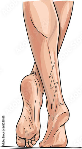 Closeup shot of female bare feet