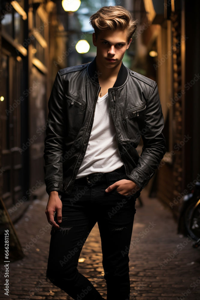 Glamour photoshoot of an 18-year-old male model
