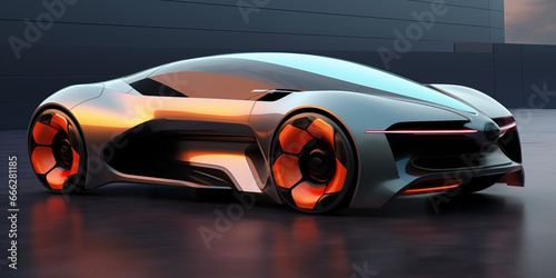 Concept futuristic car design, fusing sleek aesthetics and cutting-edge tech, hinting at an exhilarating automotive future