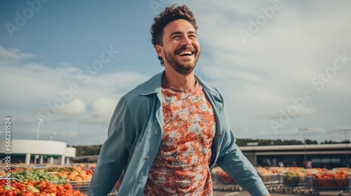 happy man in casual clothes...