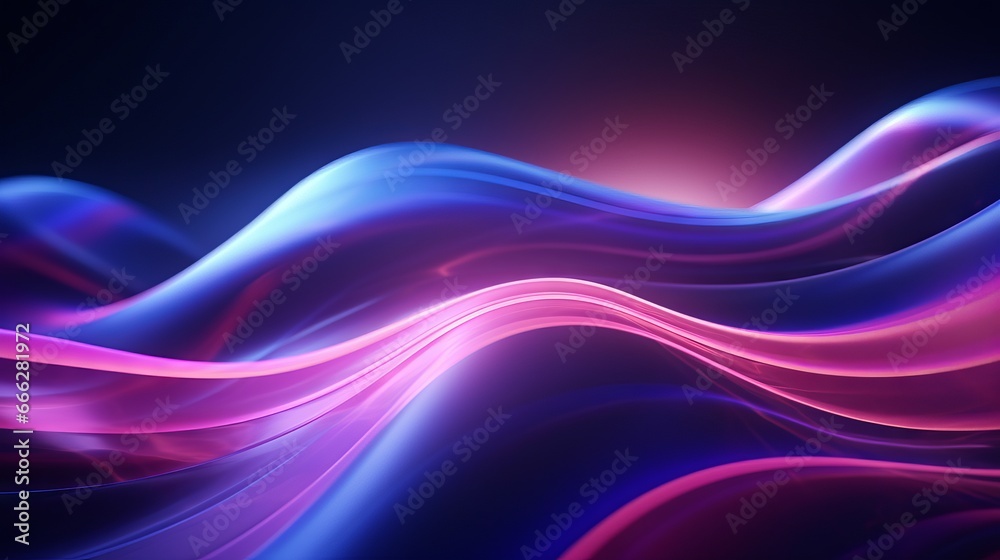 Pink and blue lines on a dark background. Gradient flowing wave lines. Pink and blue lines on a dark background. Gradient flowing wave lines.