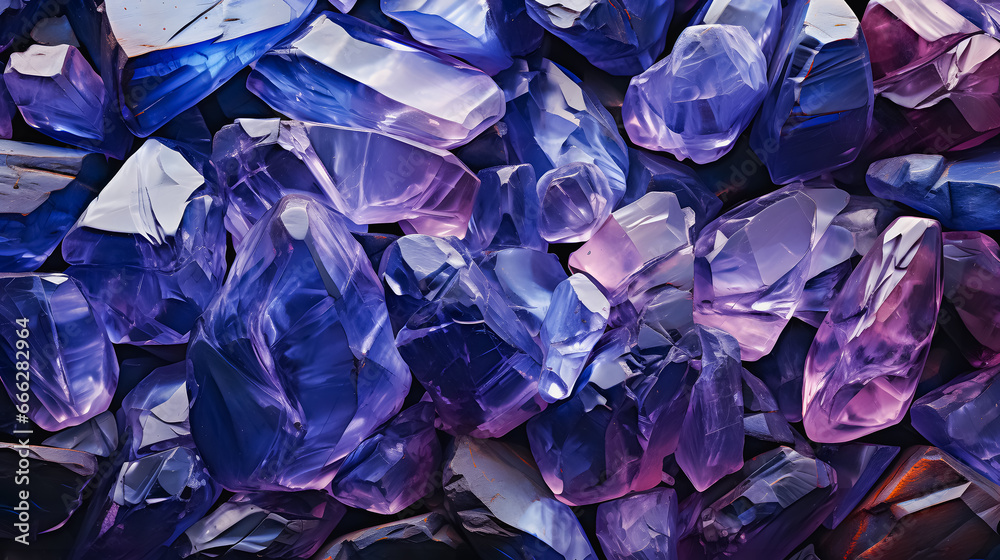 Abstract background of amethyst gemstone.Test is a variety of quartz with a violet, magenta or purplish-violet color. A gemstone covered with gold dust. Purple gemstone pattern. Generative AI Abstract background of amethyst gemstone.Test is a variety of quartz with a violet, magenta or purplish-violet color. A gemstone covered with gold dust. Purple gemstone pattern. Generative AI