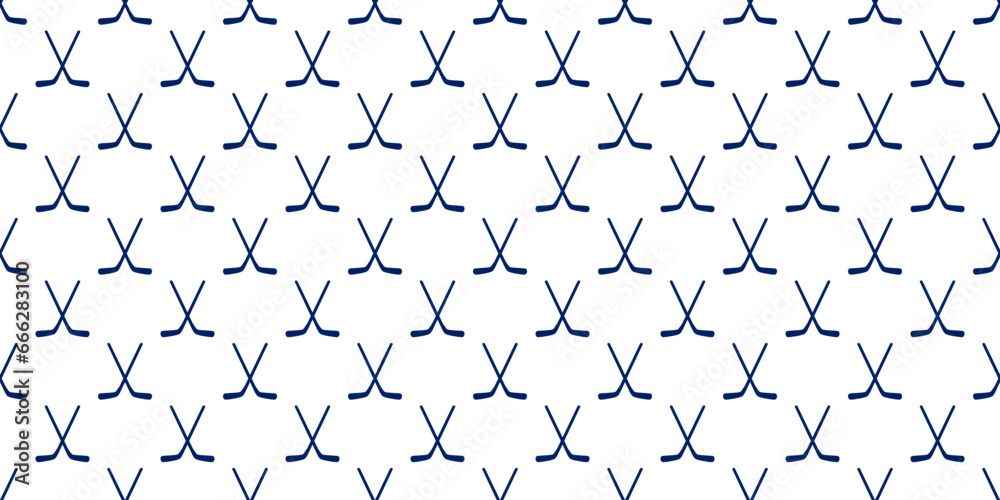 Ice hockey sticks seamless pattern with simple sport symbols. Hockey ...