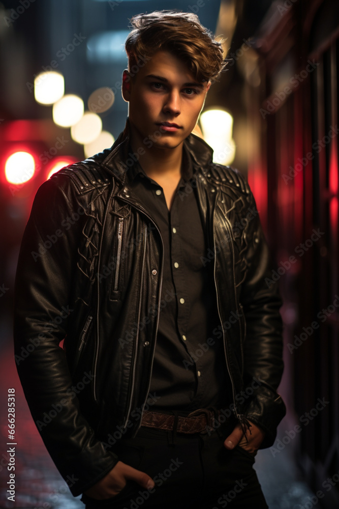 Glamour photoshoot of an 19-year-old male model