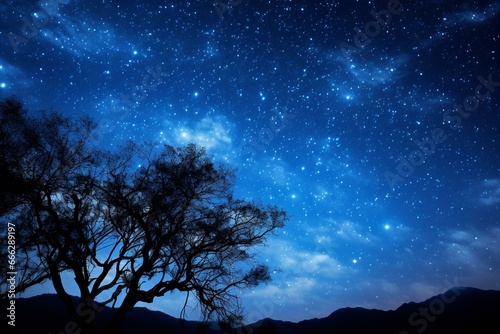 Dark blue night sky with Milky Way. Generative AI