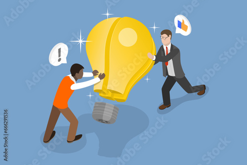 3D Isometric Flat Vector Illustration of Partnership, Working Together, Cooperation
