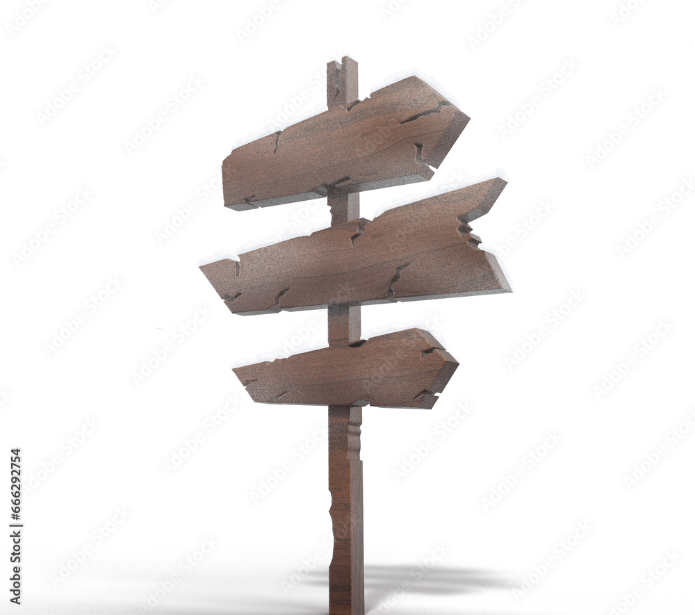 Wooden direction sign board with snow on top, communication sign Wooden direction sign board with snow on top, communication sign