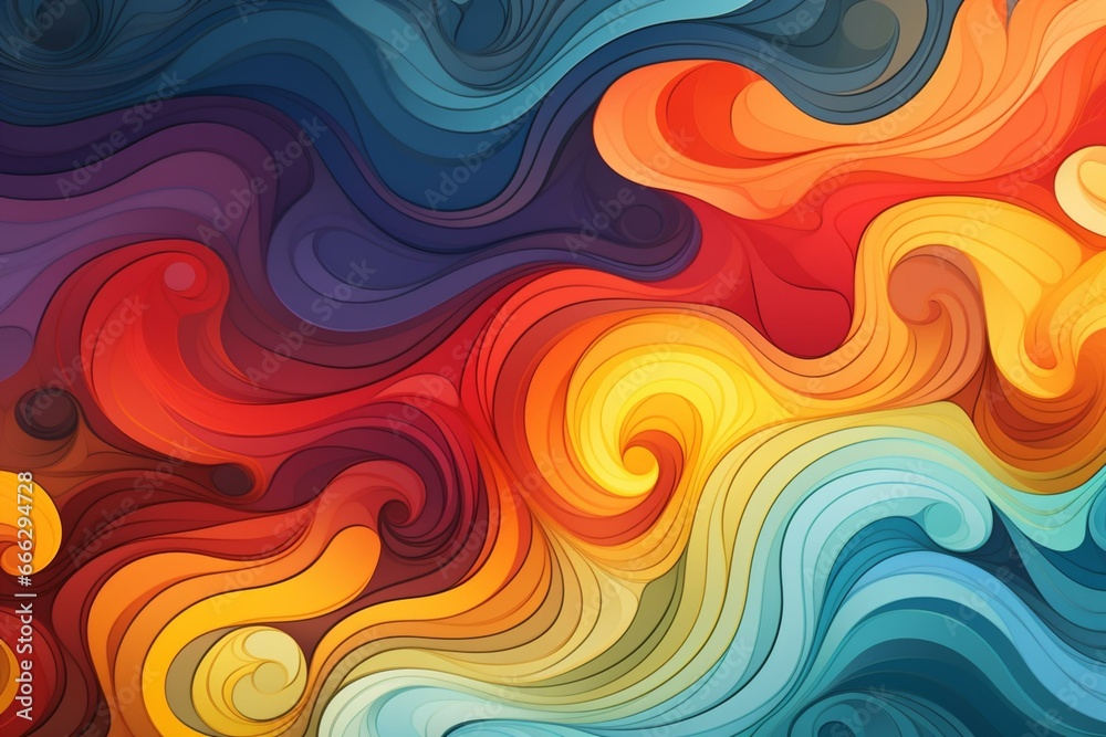 Swirling wavy background. Generative AI