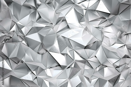 Abstract polygon background with silver inlays. Generative AI