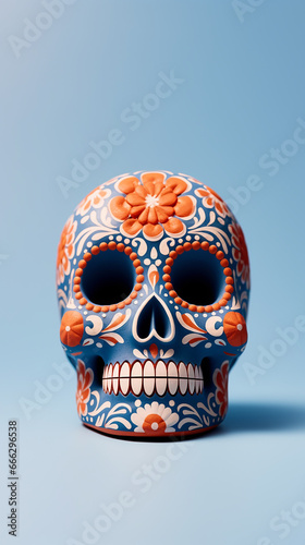 Day of the Dead sugar skull on a light background