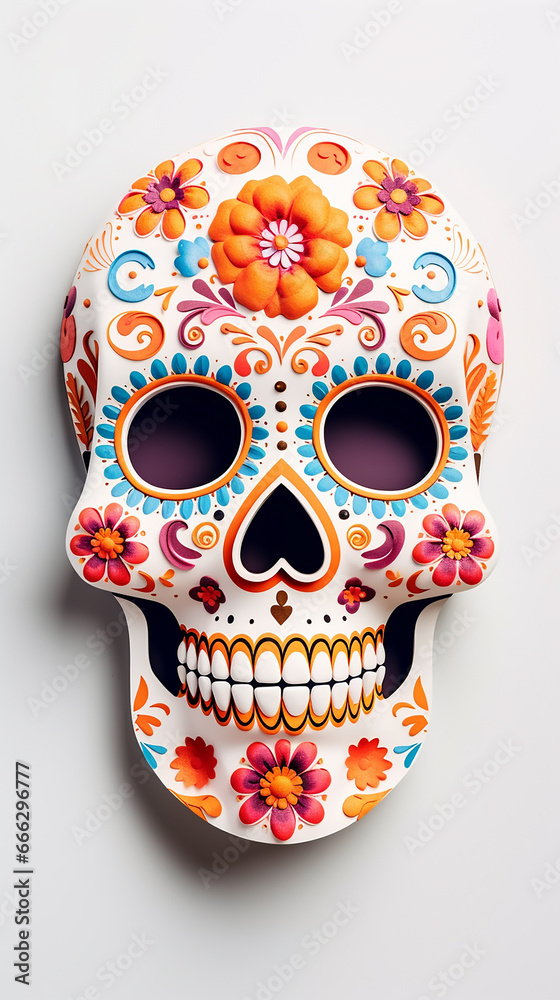 Day of the Dead sugar skull on a light background Day of the Dead sugar skull on a light background