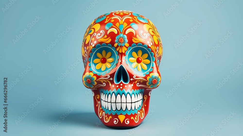 Day of the Dead sugar skull on a light background