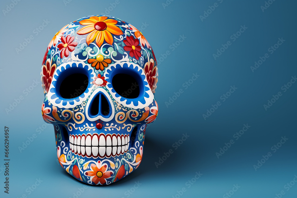 Day of the Dead sugar skull on a light background Day of the Dead sugar skull on a light background