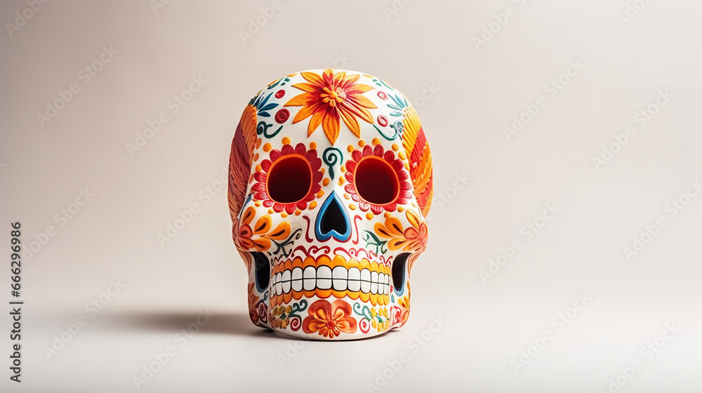 Day of the Dead sugar skull on a light background Day of the Dead sugar skull on a light background