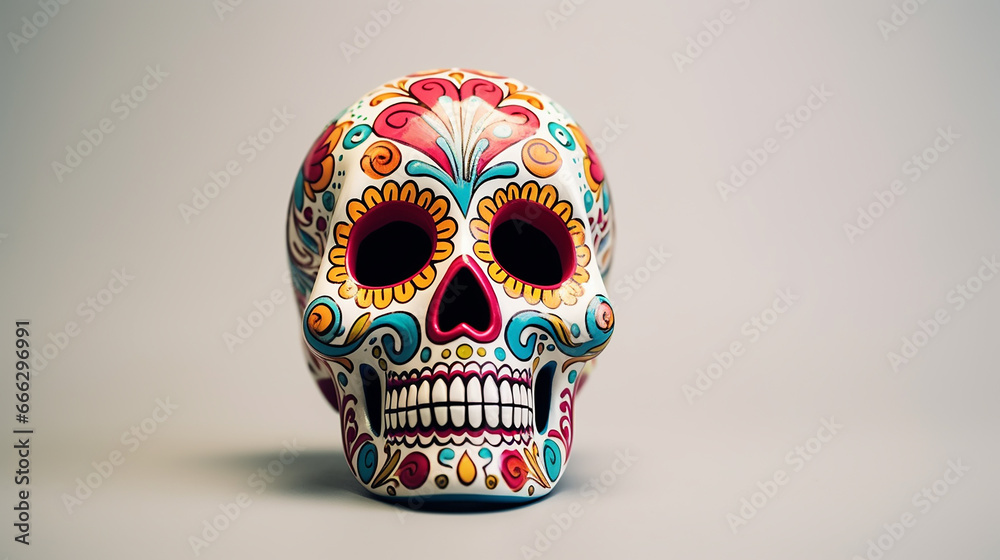 Day of the Dead sugar skull on a light background Day of the Dead sugar skull on a light background