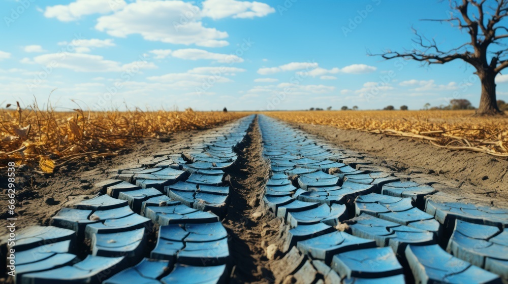 Fototapeta premium plowed field in autumn