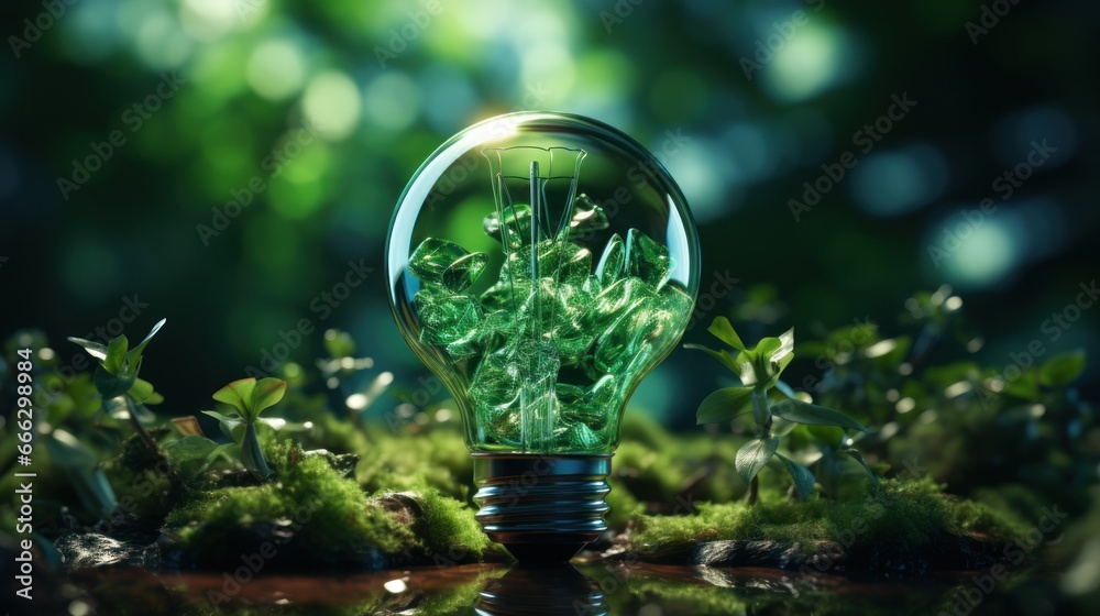 light bulb in the forest light bulb in the forest