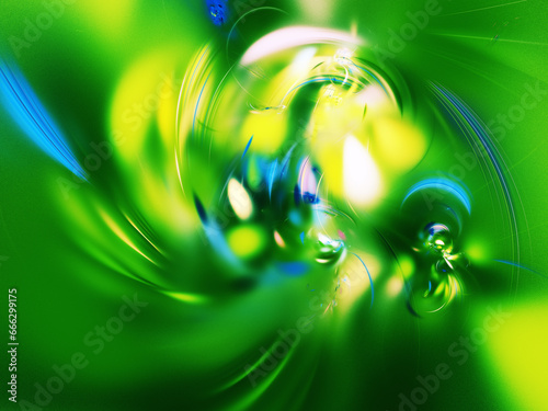 Wallpaper Mural blue and green abstract fractal background 3d rendering illustration Torontodigital.ca