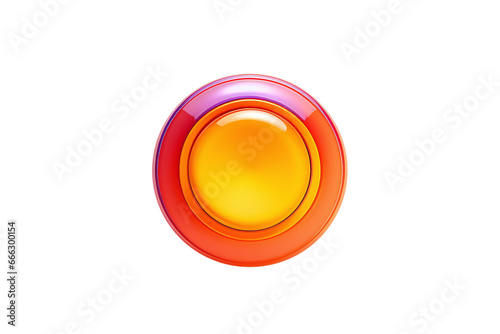red and yellow button isolated on white. png file