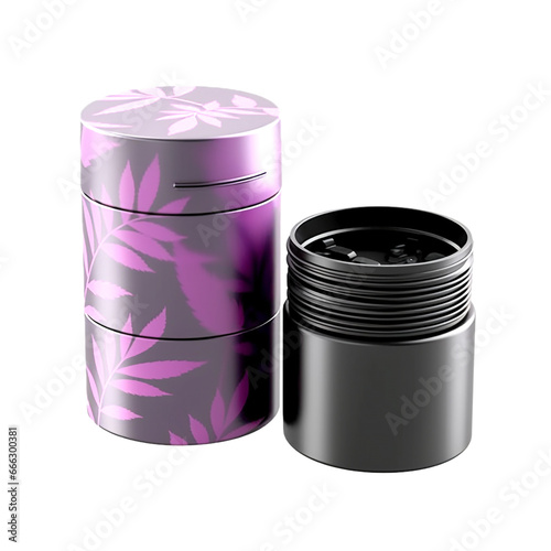 Herb grinder isolated on transparent background, PNG, Ai generate. 420 culture.