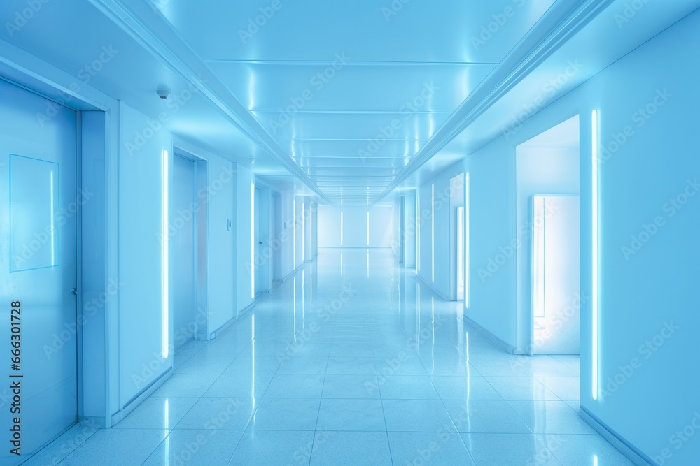 A hallway that creates a tense mood, concept of Suspenseful atmosphere