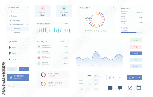 UI kit elements minimal graphics resources for modern user interface design