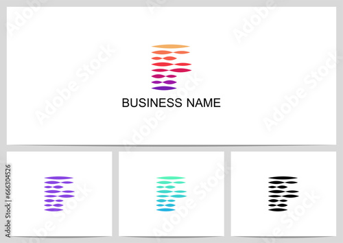 Foto Horizontal Abstract Elipse Parallel Lines Mirage Letter Logo Design F