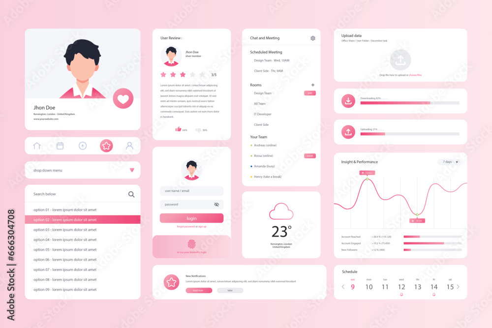 UI kit elements minimal graphics resources for modern user interface ...