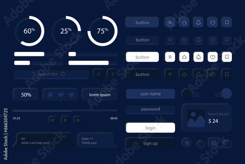 UI kit elements minimal graphics resources for modern user interface design