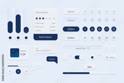 UI kit elements minimal graphics resources for modern user interface design