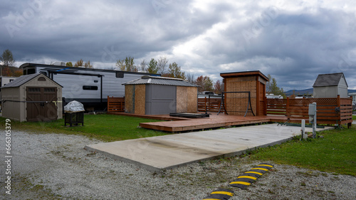 A campground site closed for the winter photo