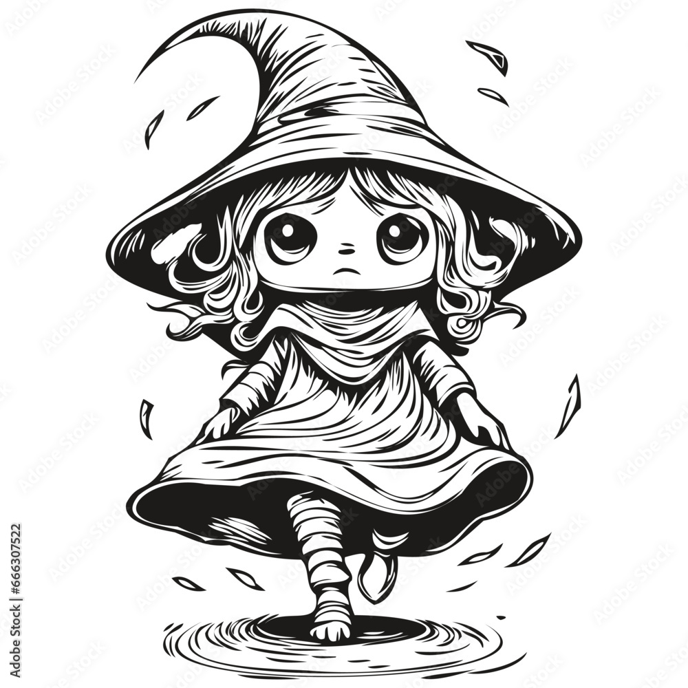 Black and White Phantasmal Witch Black and White Phantasmal Witch