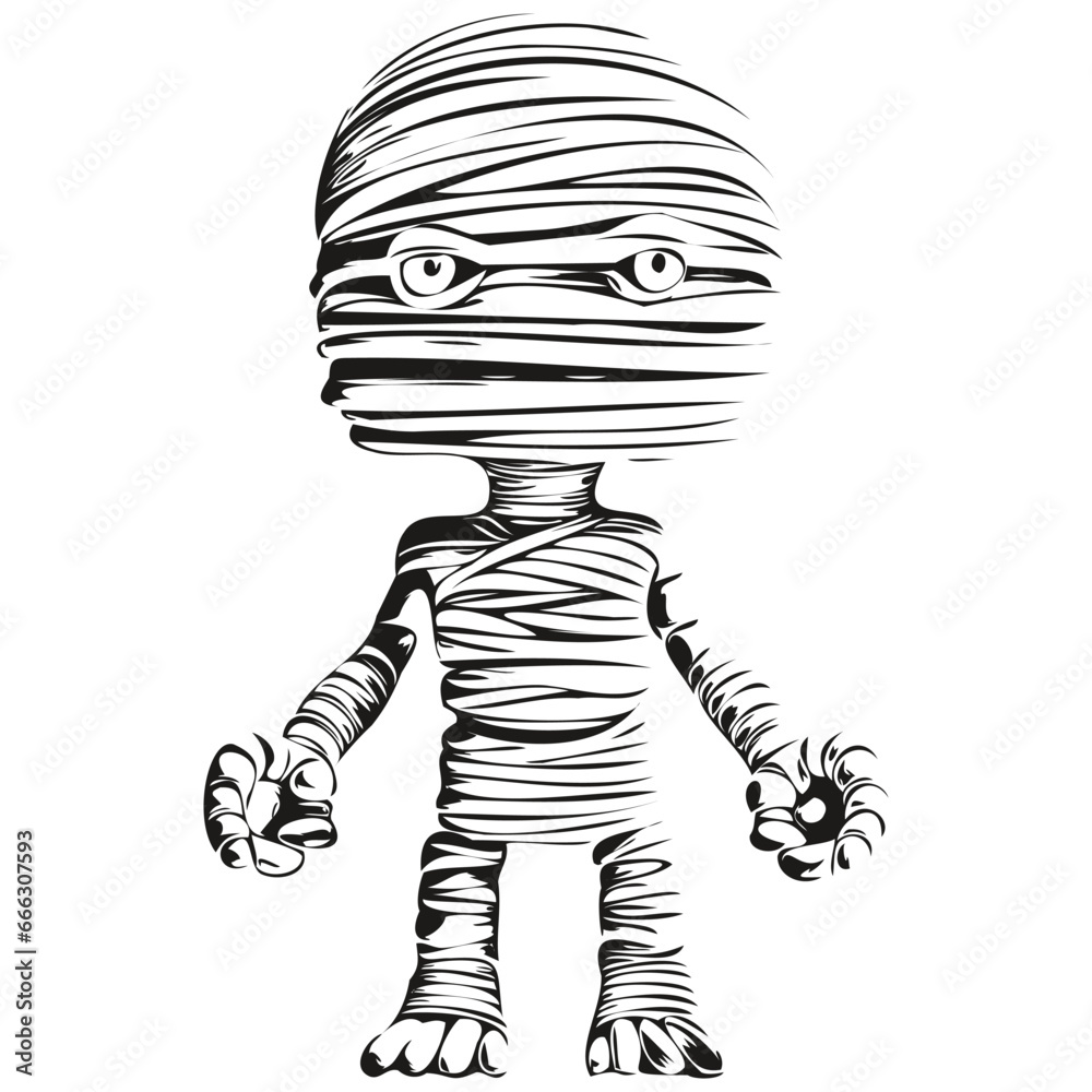 Creepy Curse in Monochrome Vector for Halloween Creepy Curse in Monochrome Vector for Halloween