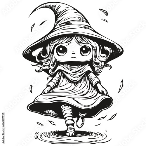 Black and White Phantasmal Witch