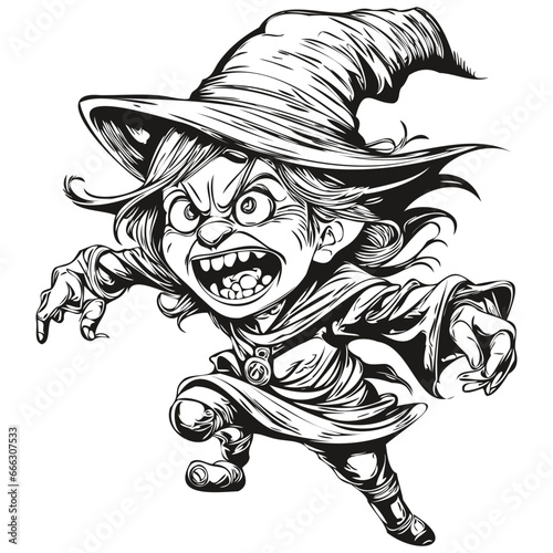 Black and White Sorceress for Spooky Image