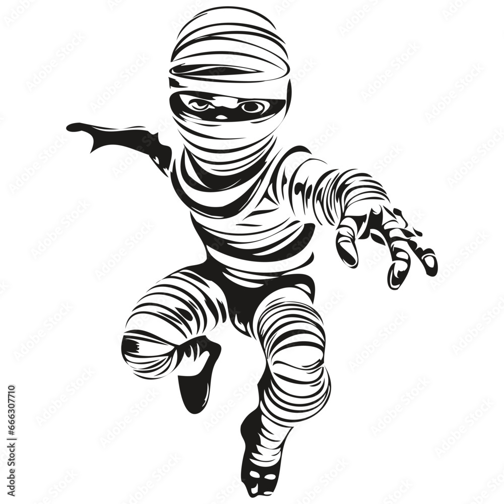 Detailed Mummy Curse in Vector for Halloween Designs Detailed Mummy Curse in Vector for Halloween Designs