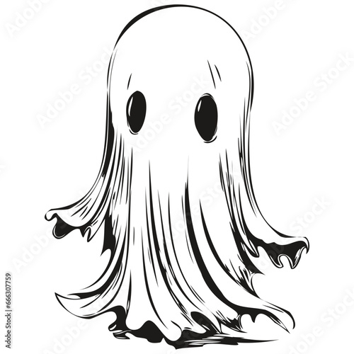 Eerie Hand-Drawn Ghost for Halloween photo