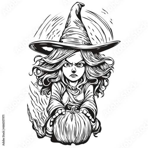 Ethereal Image of a Scary Witch for Halloween