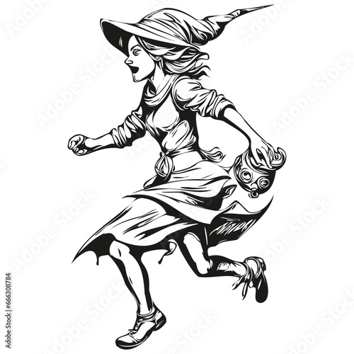 Malevolent Sorcery Phenomenon in Hand-Drawn Style for Halloween