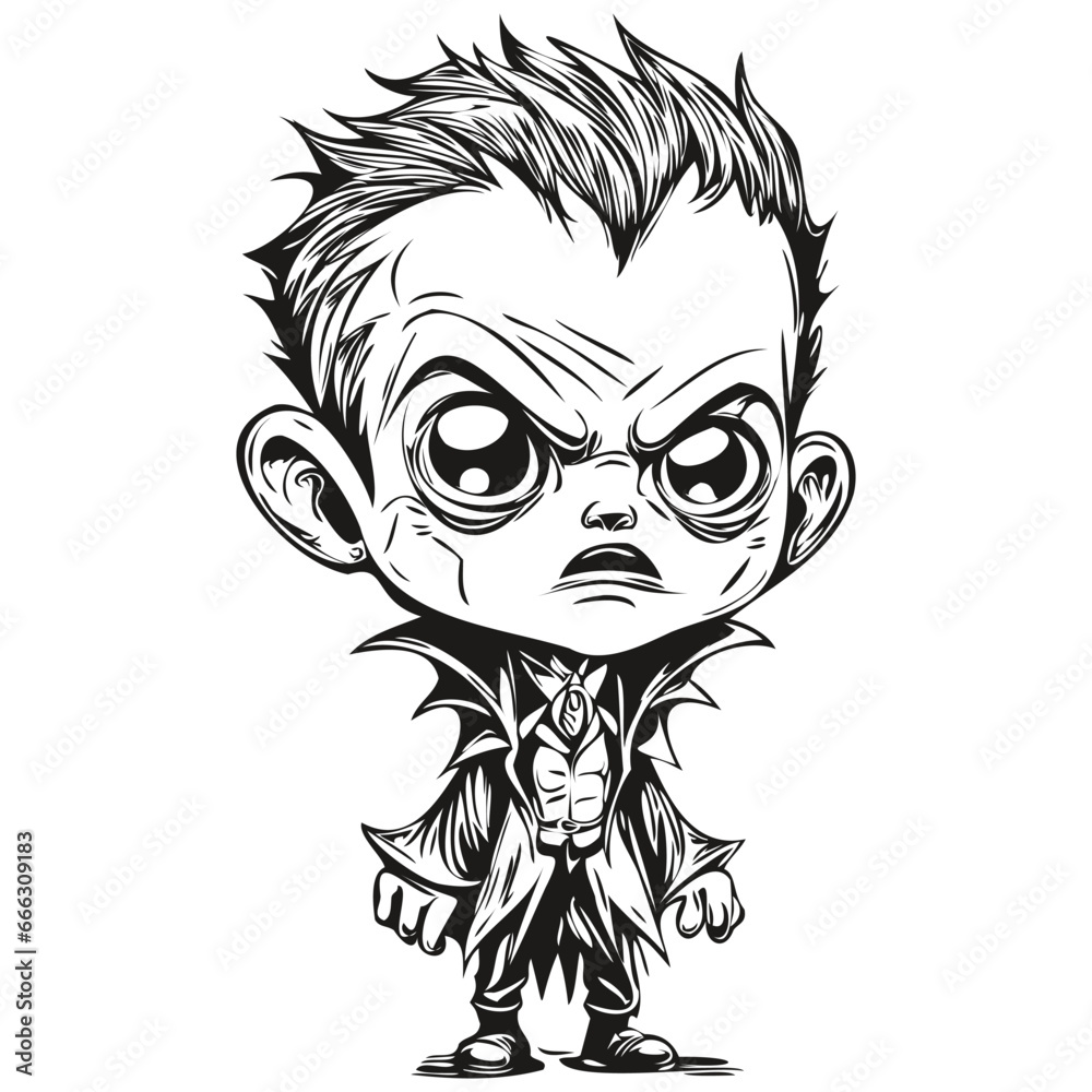 Scary Black and White Vampire for Halloween