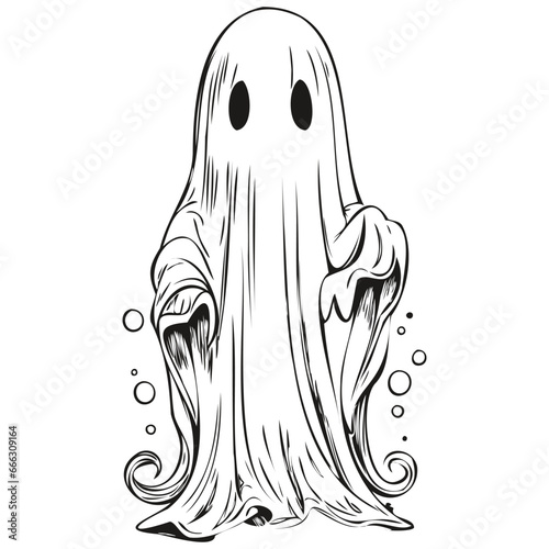 Mysterious Vector Ghostly Phenomenon in Hand-Drawn Style