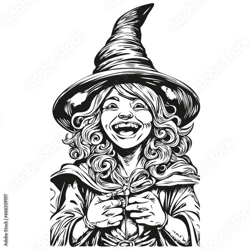 Scary Black and White Witch Haunt
