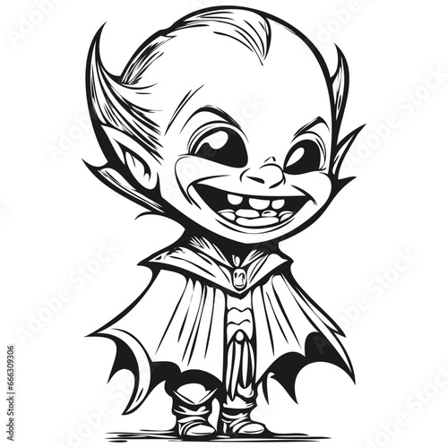 Scary Image of a Halloween Fangs Phenomenon in Monochrome