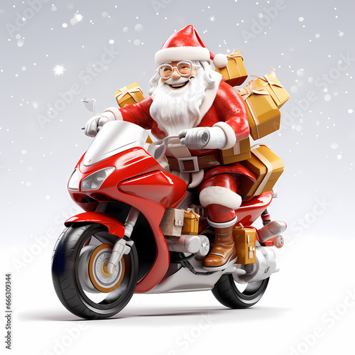 Santa Claus Using Big Moto