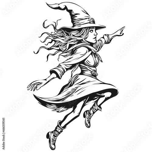 Scary Vector Witch for Spooky Image