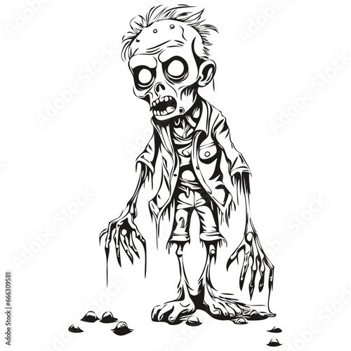 Transparent Halloween Image of an Infection Entity isolated black silhouette