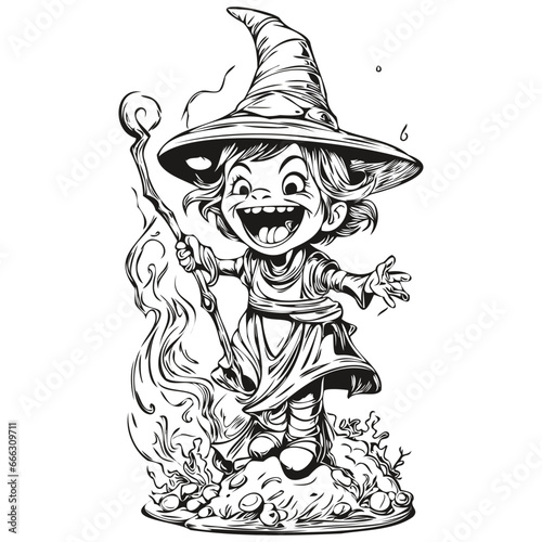 Transparent Image of a Haunting Witch