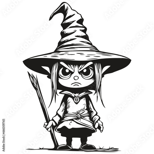 Transparent Image of a Scary Witch Entity for Halloween