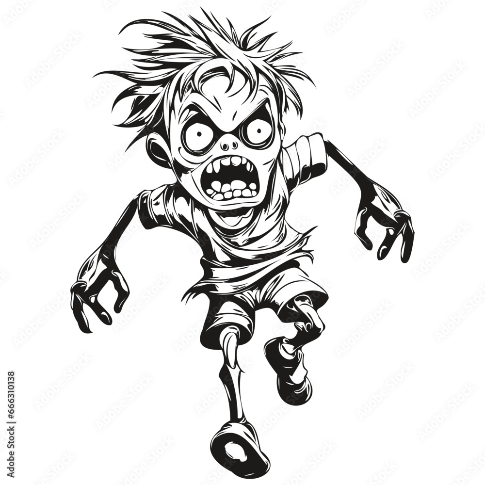 Vector Zombie Entity for Halloween Scene Vector Zombie Entity for Halloween Scene
