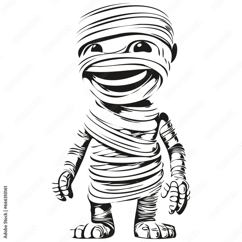 Fototapeta premium Vintage Halloween Curse in Hand-Drawn Vector